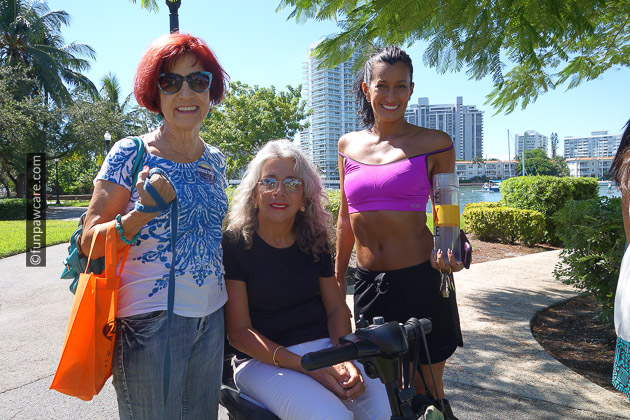 3 ladies and a wheel chair