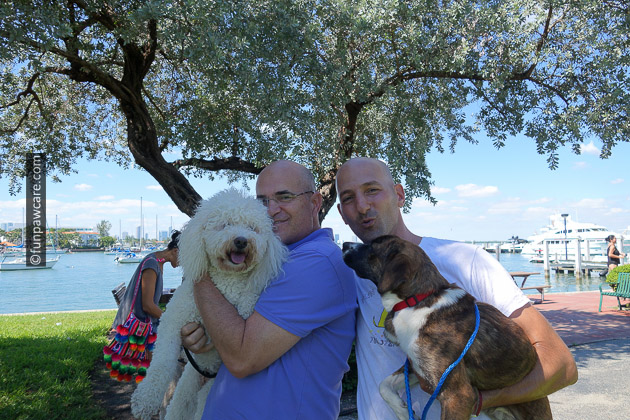 Commissioner Edward Tobin and Russell Hartstein and dogs