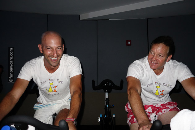 Russell Hartstein and Steve Guttenberg working out together