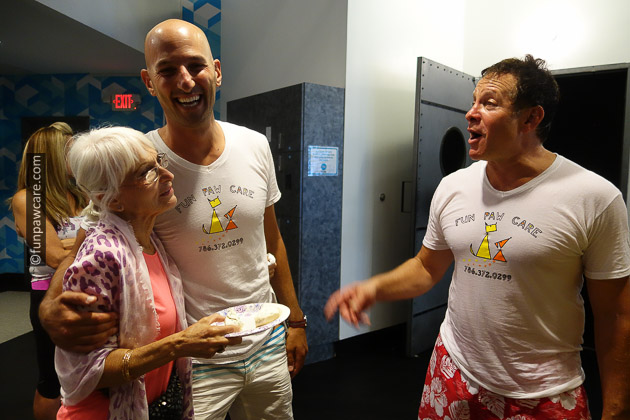 Russell Hartstein and Steve Guttenberg cracking up after spin class