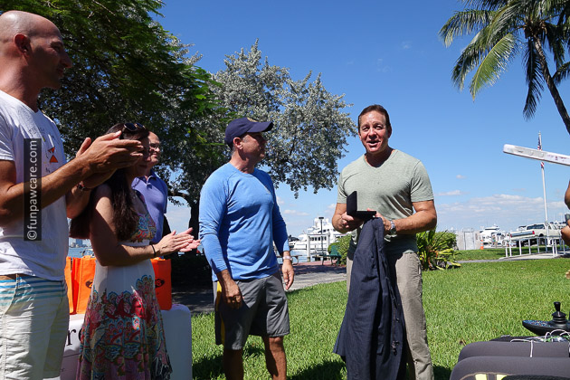 Russell Hartstein and Steve Guttenberg key to the city with mayor and commissioners 