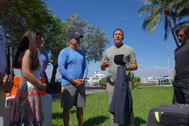 Russell Hartstein and Steve Guttenberg receiving awards from Miami politicians 