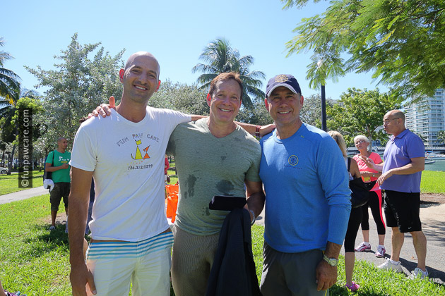 Russell Hartstein and Steve Guttenberg and mayor philip Levine of Miami Beach