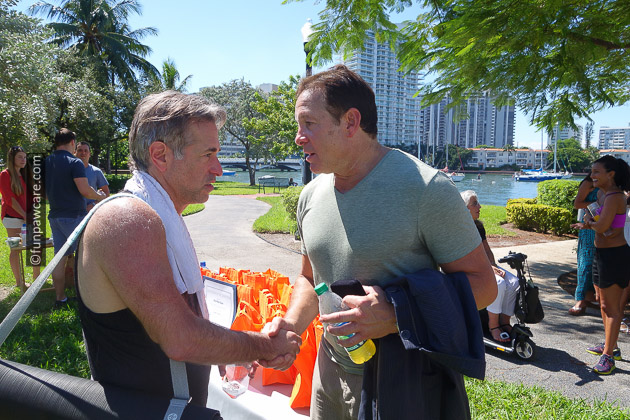 Steve Guttenberg and friend at Fun Paw Care event