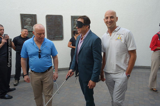Steve Guttenberg and Russell Hartstein talking guide dogs